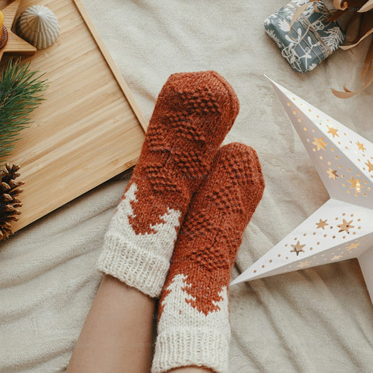 Hand knitted wool socks