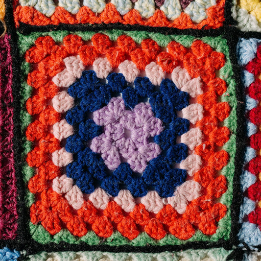 Sunflower granny square crochet blanket